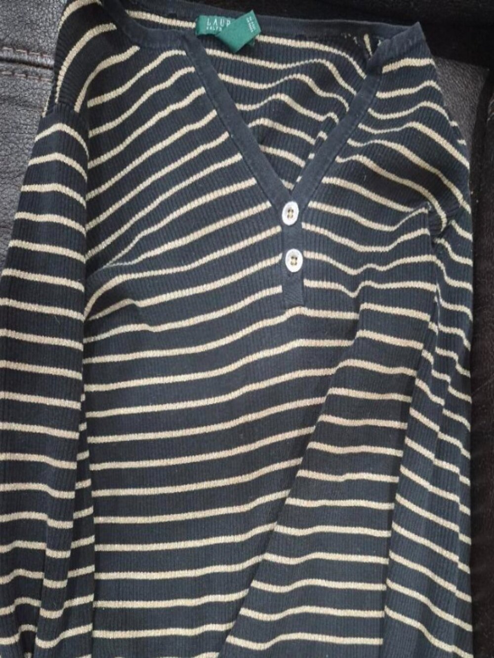 black & white striped henley sweater